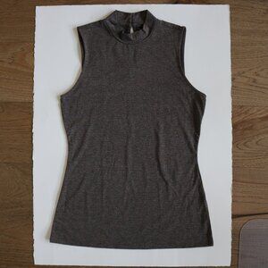 Metallic Striped Mock Neck Top